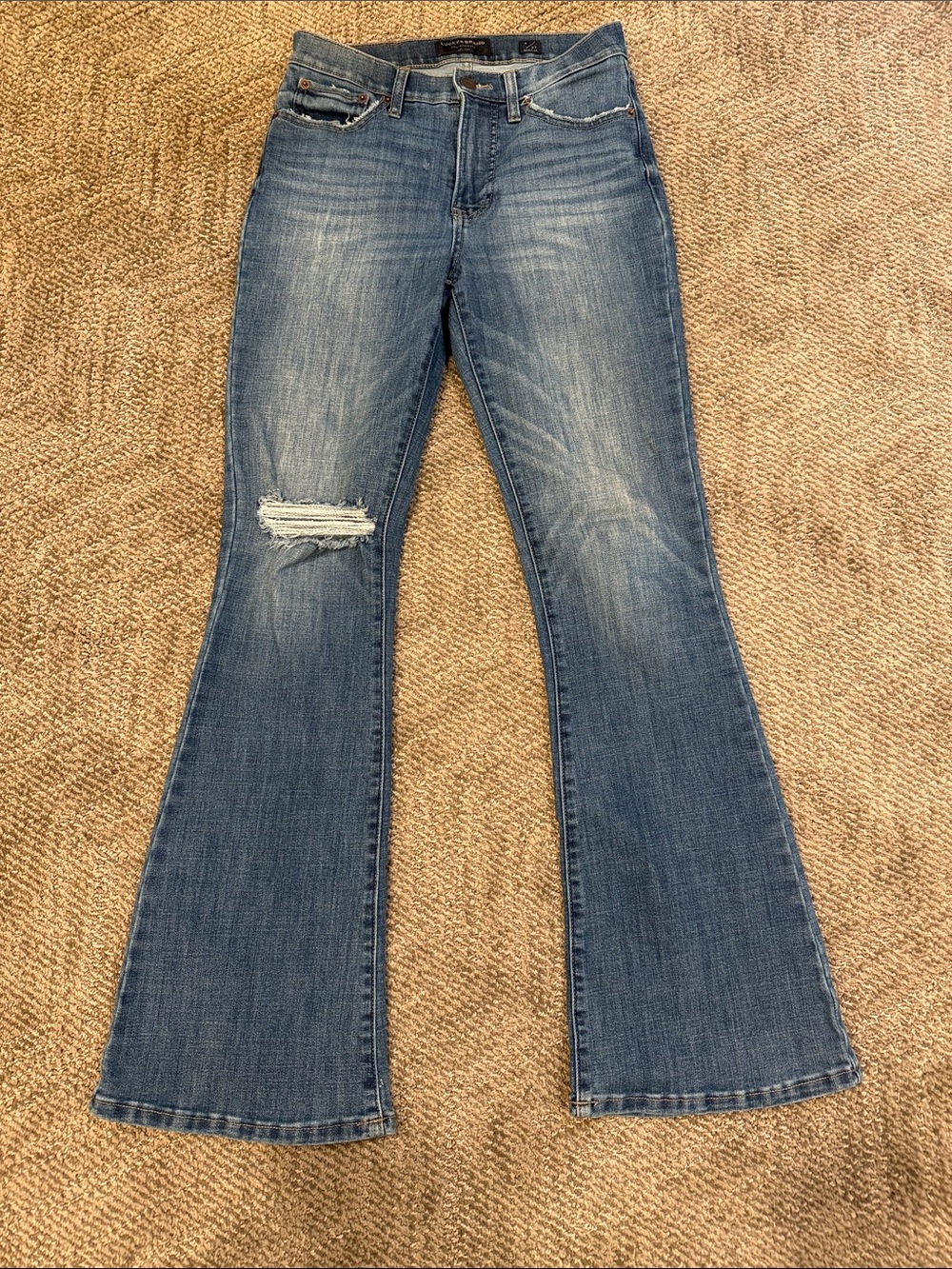 Lucky Brand Stevie High Rise Distressed Flare Jeans - Blue size 4/27